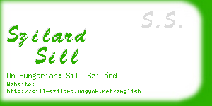 szilard sill business card