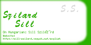 szilard sill business card